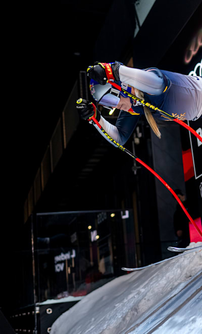 Lindsey Vonn of the United States performs in Kitzbuehel, Austria on January 16, 2023.