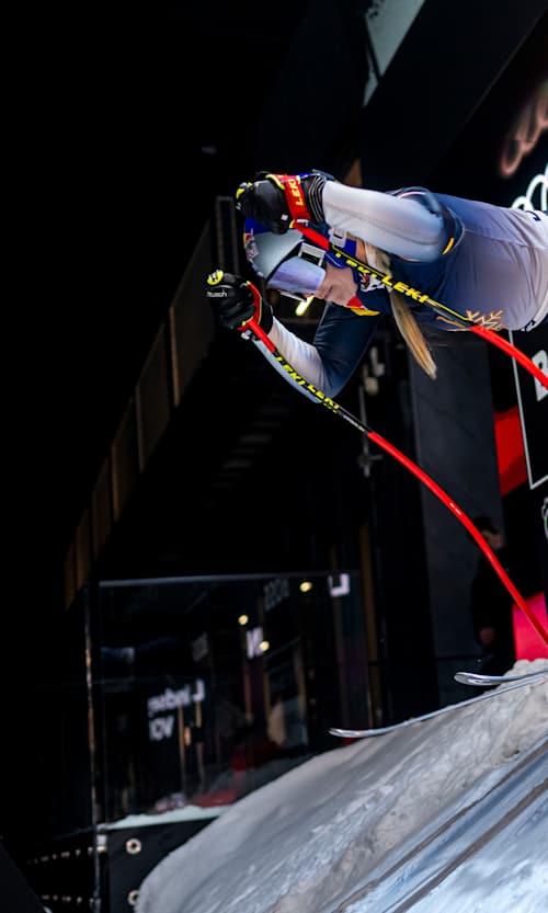 Lindsey Vonn of the United States performs in Kitzbuehel, Austria on January 16, 2023.