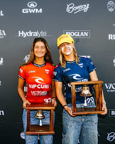 Luana Silva e Isabella Nichols, pódio em Bells Beach