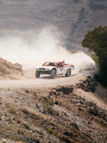 Mexican off-road racer Gustavo Vildosola competes in the arduous Baja 500 off-road race in Baja California, Mexico, in 2009.