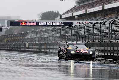 Max Verstappen drives the Nissan Z NISMO GT500 in wet conditions at Fuji Speedway in May, 2026.