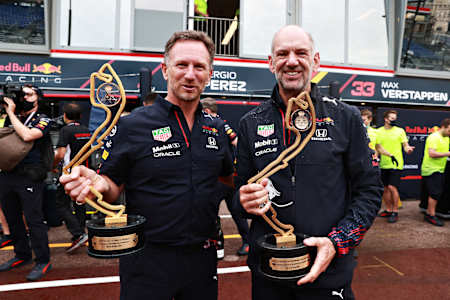 Christian Horner and Adrian Newey at the Monaco Grand Prix, 2021