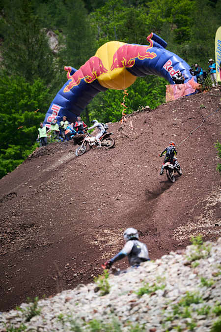 Participants perform during the Red Bull Erzbergrodeo 2024 in Eisenerz, Austria on June 2, 2024.