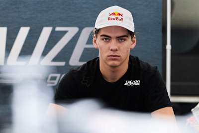 Finn Iles seen during UCI Downhill World Cup in Maribor, Slovenia on April 27, 2019