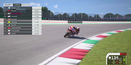 Reigning MotoGP™ Marc Márquez en route to fifth place in the first ever virtual MotoGP™ race.