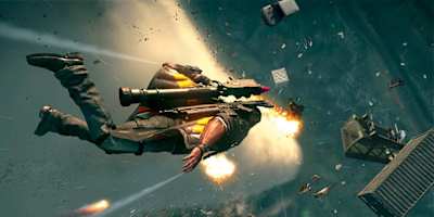 Un hombre vuela por los aires con un traje de alas.