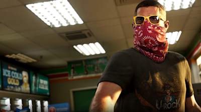 Une capture d'écran de Grand Theft Auto VI montre le héros, Jason, portant un t-shirt V-Rock.