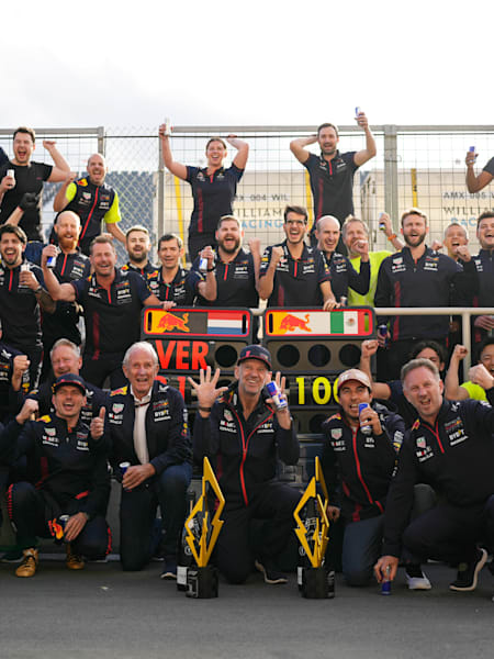 Oracle Red Bull Racing celebrate at the Canadian Grand Prix on June 18, 2023