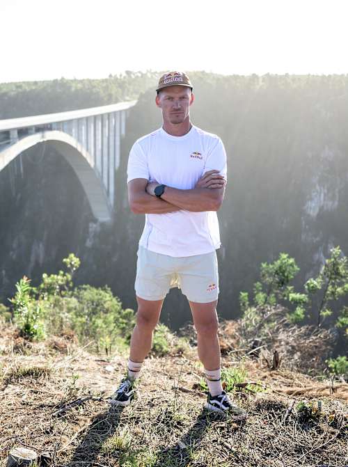 Thomas van Tonder at the highest bridge in Africa, the Bloukrans Bridge.