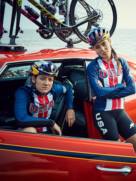Chloé Dygert and Kate Courtney photographed near San Rafael, California, on January 2 2020.