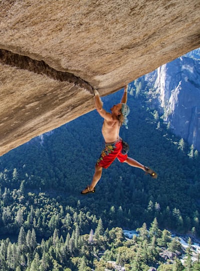 An incredible free-solo climbing moment from climber Heinz Zak on Separate Reality in Yosemite National Park, CA, USA