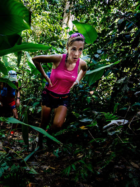 A runner competes at the Coastal Challenge in Costa Rica.