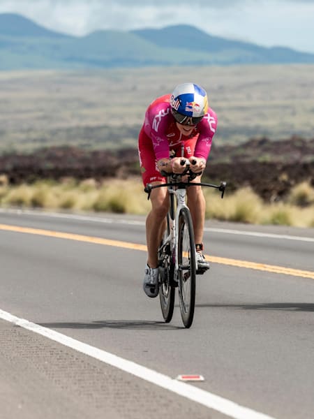 Daniela Ryf rides the bike leg during IRONMAN World Championships 2018 in Kona, Hawaii.