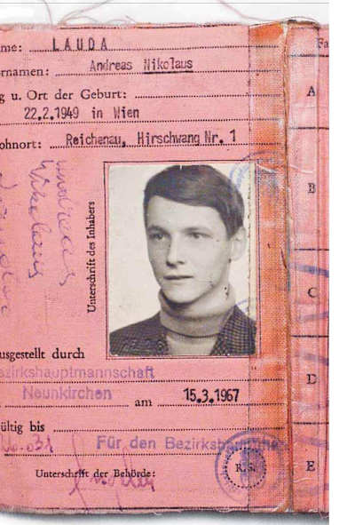 La identificación de Niki Lauda, en 1967