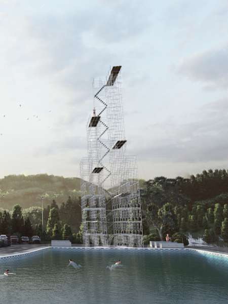 An artist's impression of the new high diving platform that is being built in Northern Utah.