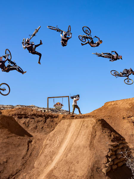 Brandon Semenuk competes at Red Bull Rampage in Virgin, UT, USA, on 15 October, 2021.