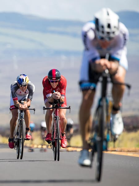 Sebastian Kienle competing in the Ironman World Championships in Kona, Hawaii on October 8, 2016.