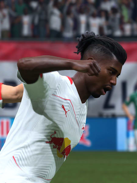 RB Leipzig players celebrate a goal in FC 26.