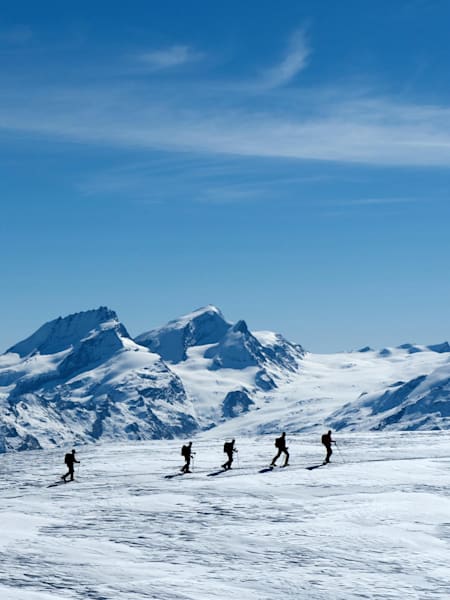 Skitourers in the Patrouille des Glaciers