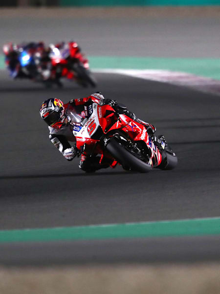 Johann Zarco leads Jack Miller during the MotoGP of Qatar on March 28, 2021.
