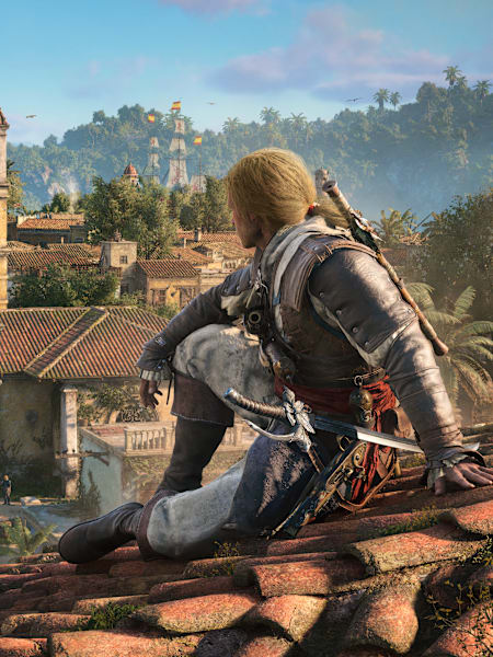Edward Kenway sits on a Havana rooftop in Assassin’s Creed Black Flag Resynced .