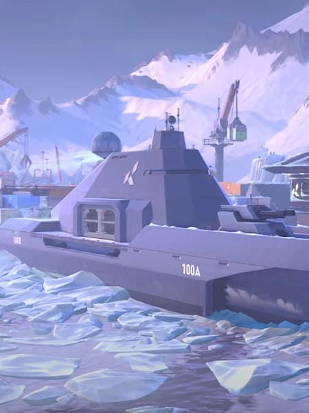 Grafika prezentująca Icebox - nową mapę w Valorant