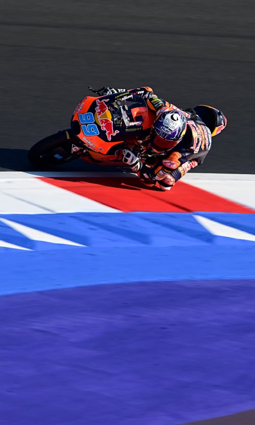 Jose Antonio Rueda corners during the Moto3 event at the San Marino MotoGP on September 8, 2023