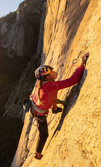 Sasha DiGiulian climbs the Platinum route on El Capitan in Yosemite National Park, California, USA on November 7, 2025.