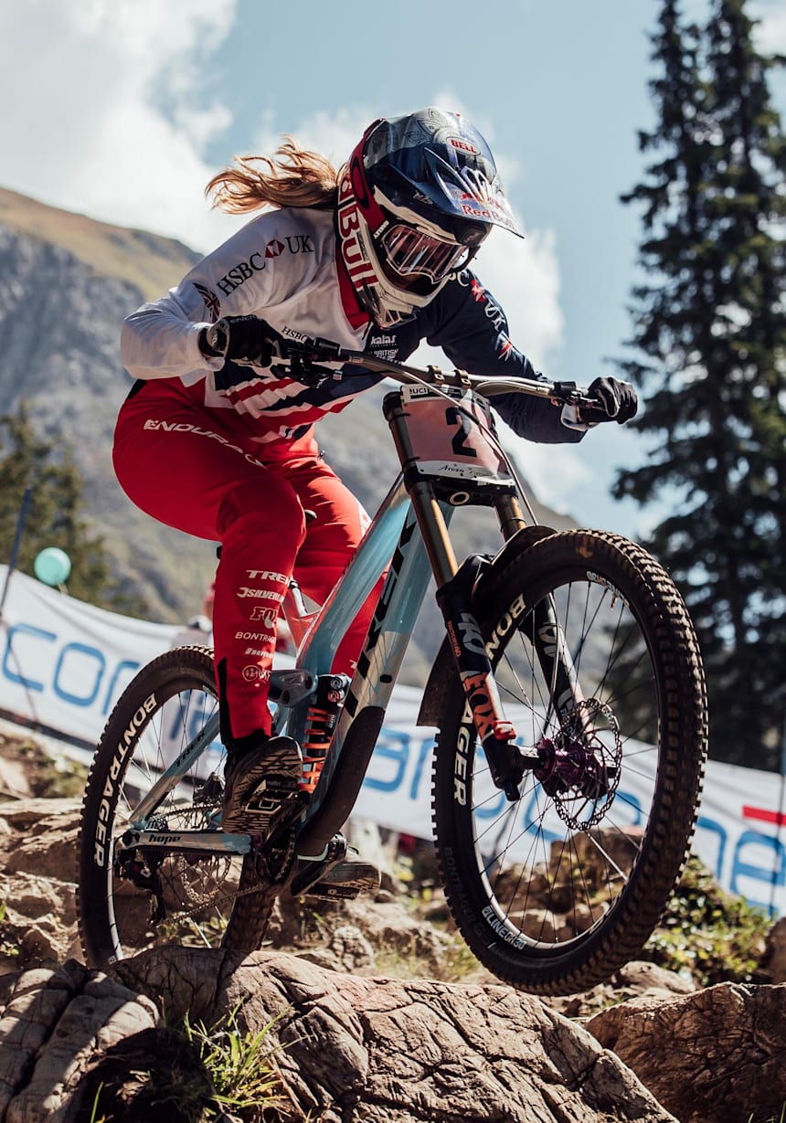 british female downhill mountain bikers