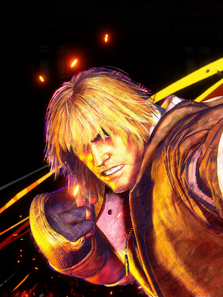 Ken fights with a new look in Street Fighter 6.