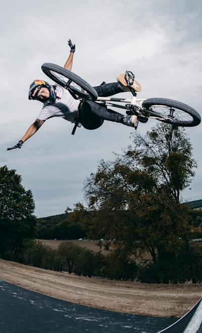 Nikita Ducarroz performs at the Red Bull BMX Performance Camp in Reims, France on September 27, 2023 