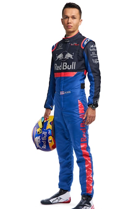 A photo of Alexander Albon in his 2019 Scuderia Toro Rosso F1 kit.