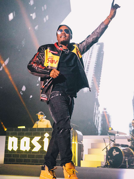 Nas performs during the Red Bull Music Festival Opening NIght in Chicago, Illinois on November 3, 2018.