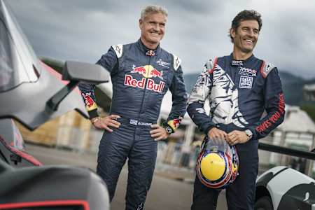 David Coulthard and Mark Webber during the 2021 Styrian F1 Grand Prix.