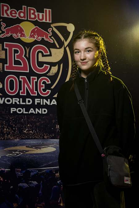 B-Girl Emma from Canada poses for a portrait for the last chance cypher at the Red Bull BC One Camp in Gdansk, Poland on November 3, 2021.