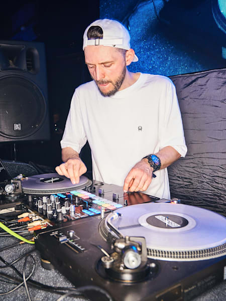 Germany's turntablist supremo and 2014 Red Bull 3Style World Champion, Eskei83.