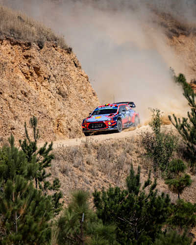 Thierry Neuville racing on the Mesa Cuata stage during the World Rally Championship Mexico in Leon, Mexico on March 10, 2019