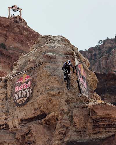Szymon Godziek rides at Red Bull Rampage in Virgin, Utah