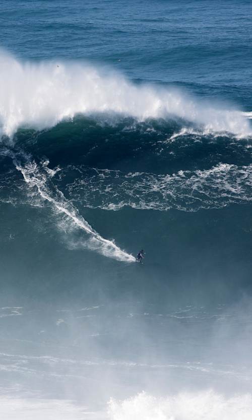 Pedro 'Scooby' Vianna performs during First Winter Swell at Praia do Norte in Nazare, Portugal on October 20, 2020