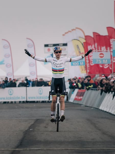 Wout van Aert celebrates a win