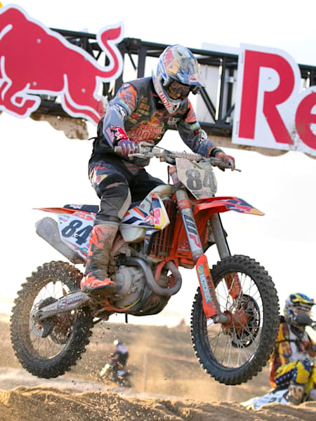 Jeffrey Herlings goes over the final jump on his way to victory at Red Bull Knock Out 2016 in The Hague, Netherlands on November 19, 2016