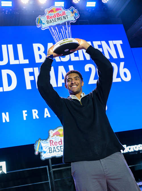 Red Bull Basement 2026: global winner Darnell Adler lifts his trophy
