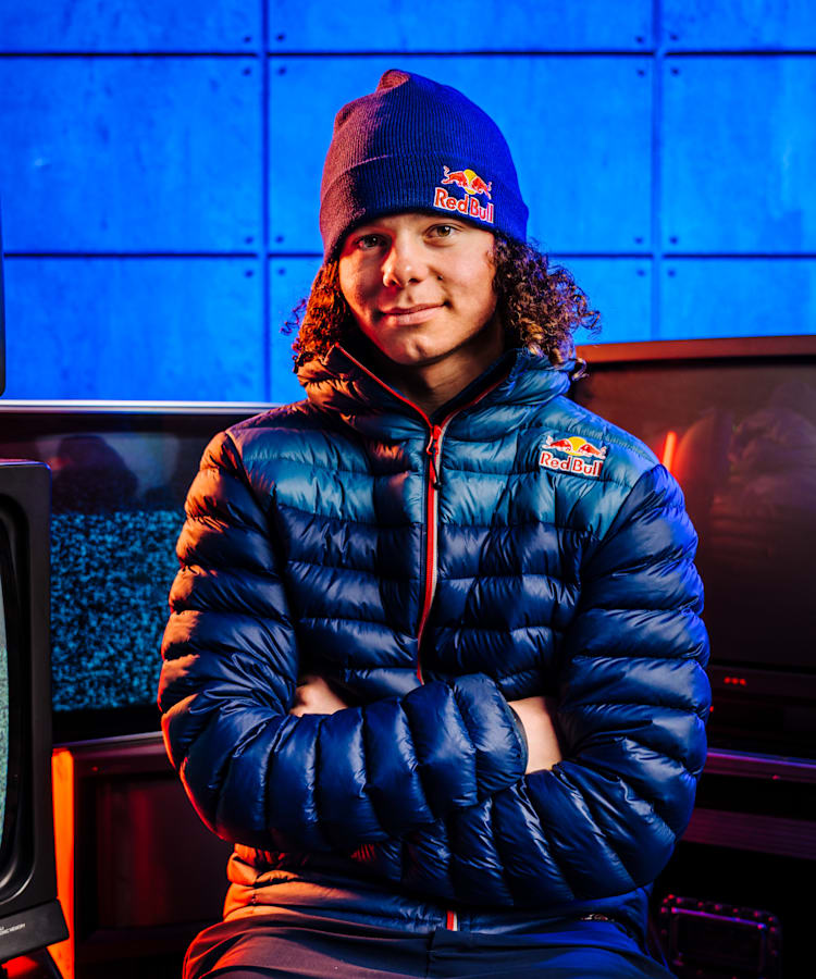 Red bull beanie snowboarding top