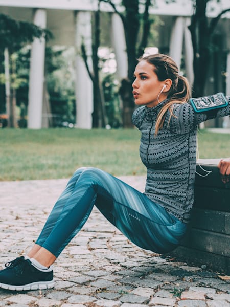 Woman working out at lunchtime