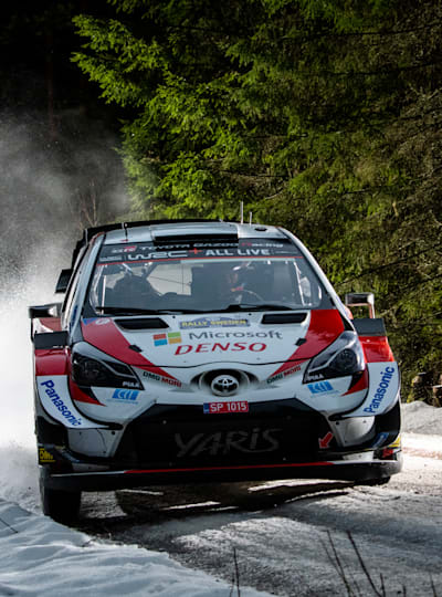 Sébastien Ogier and Julien Ingrassia of Toyota Gazoo Racing WRT on day 3 during the World Rally Championship Sweden in Torsby, Sweden on February 15, 2020.