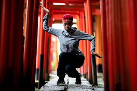 Angyil inside a Japanese garden