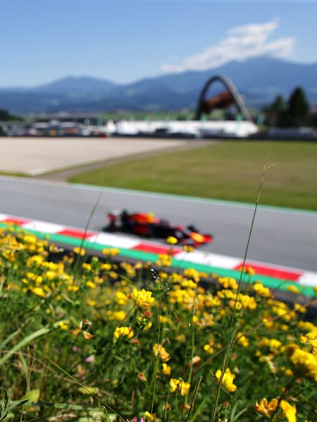 Pierre Gasly roule au volant de la Formule 1 RB15 Aston Martin Red Bull Racing pendant les qualifications du Grand Prix d'Autriche 2019 sur le Red Bull Ring.