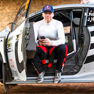 Kalle Rovanperä of prepares to compete at the 2025 Rally Saudi Arabia in Jeddah. 