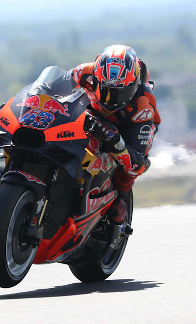 Jack Miller performing at the French MotoGP in Le Mans, France on 9 May, 2024 
