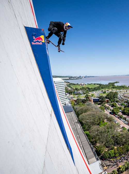 Sandro Dias seen during the Red Bull Building Drop in Porto Alegre, Brazil on September 25, 2025.
